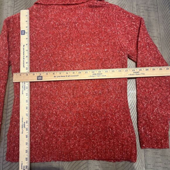 L.L. Bean Size M Cardigan Knit Sweater Wool Blend Cozy Granny Holiday Christmas - Picture 4 of 4